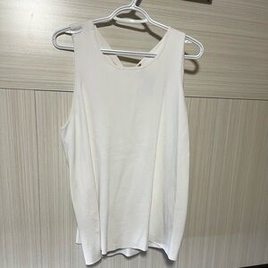 Chicos Black Label White Tank Top Office Attire Cross Back -Chico Size 2